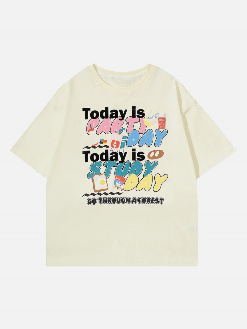 T Shirts Aelfric Eden Leisure Sunday Print Tee Cafe | OCU-79354412